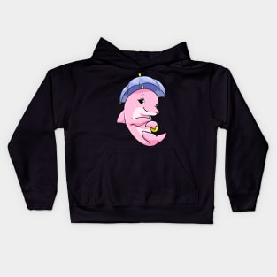 Dolphin with umbrella Kids Hoodie